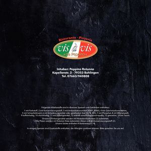 Speisekarte Vis a Vis Stand April 2024