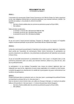 Règlement Jeu - Un Tourbillon De Cadeaux