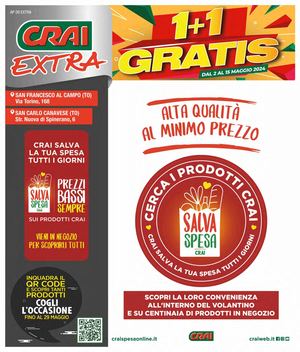 Volantino Crai Codè Extra dal 2 al 15 maggio