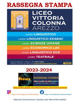 LICEO VITTORIA COLONNA AREZZO  RASSEGNA STAMPA 2023 2024