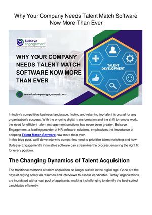 Why Your Company Needs Talent Match Software Now More Than Ever