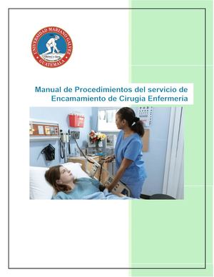 Manual De Procedimientos Del Servicio De Encamamiento De Cirugía