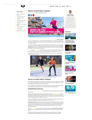 When Do You Switch Sides In Pickleball