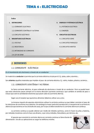 Unidad: Electricidad 3º ESO