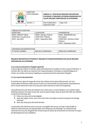 Protocole mesures préventives d’hygiène et mesures d’hygiène renforcées en cas de maladie contagieuse ou d’épidémie