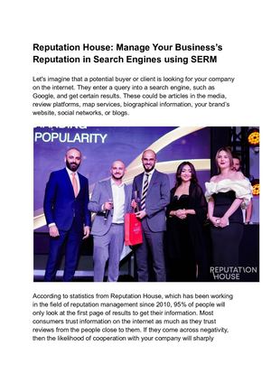 SERM by Reputation House: Step by Step