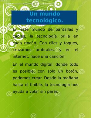 Poema, Un Mundo tecnológico.