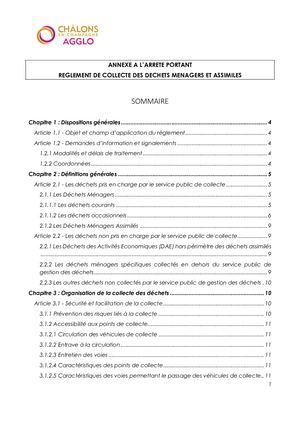 Règlement de Collecte des Déchets Ménagers et Assimilés - Châlons Agglo