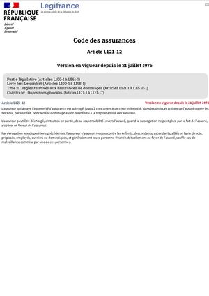 Code Des Assurances Article L121 12 Légifrance