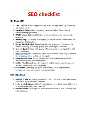 Seo Checklist