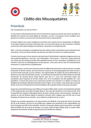 L'édito Des Mousquetaires 05 2024