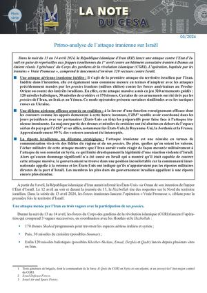 LA NOTE DU CESA HORS SÉRIE - Primo-analyse de l’attaque iranienne sur Israël