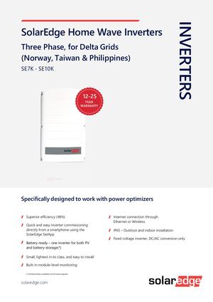 Solaredge SE7K - SE10K DELTA Grid Datasheet EN