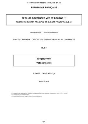 Budget Primitif 2024 - ZA DELASSE