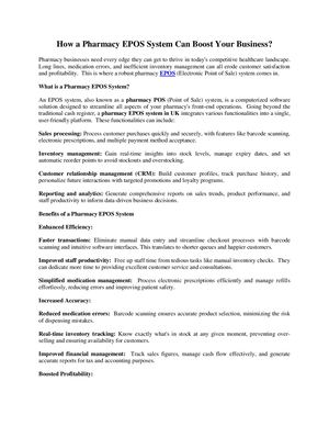 How A Pharmacy Epos System Can Boost Your Business