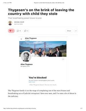 Thygesen's On The Brink Of Leaving The Country With Child They Stole