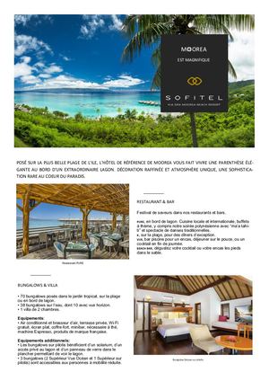 Sofitel Moorea Factsheet Français