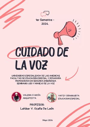CUIDADO DE LA VOZ