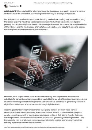 Outsourcing Your E Learning Content Development A Winning Strategy
