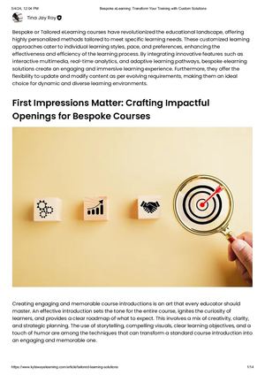 Bespoke E Learning Transform Your Training With Custom Solutions