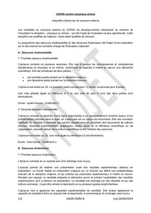 L3 CAPES 2025 Physique Chimie
