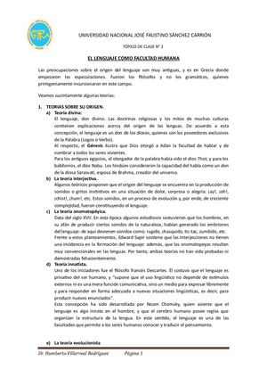 El Lenguaje Como Facultad Humana