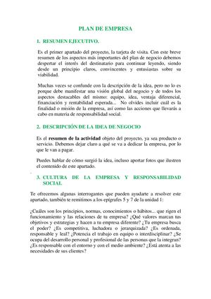 Modelo De Plan De Empresa EIE