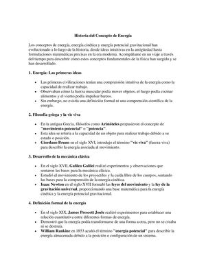 Historia Del Concepto De Energía