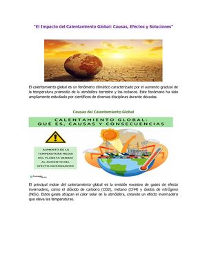 El Impacto Del Calentamiento Global