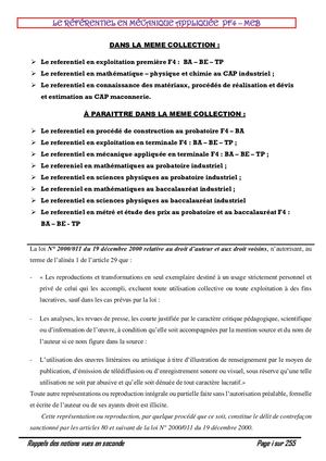 Livre Mecanique Appliquee Première