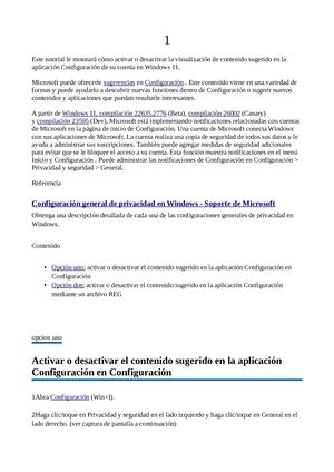 Habilite O Deshabilite El Contenido Sugerido En La Configuración De Windows 11