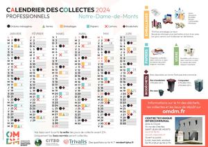 Calendrier de Collecte Professionnel 2024 Notre-Dame-de-Monts
