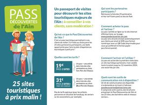 Flyer de présentation Pass'Decouvertes de l'Ain