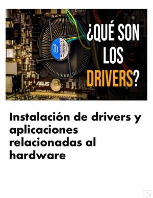 Instalación De Drivers Y Aplicaciones Relacionadas Al Hardware