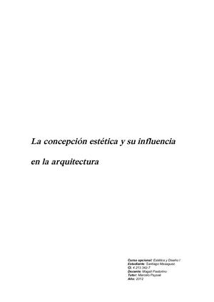 La Concepción Estética Y Su Influencia En La Arquitectura (1)