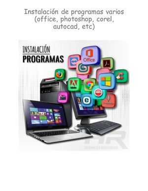 Instalacion De Programas Varios(office, Photoshop, Corel, Autocad
