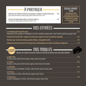 Carte Le Baratin 2024