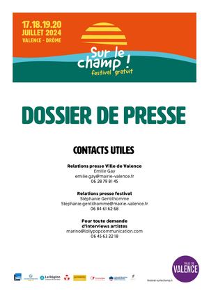 Dossier de presse du Festival Sur le Champ ! 2024