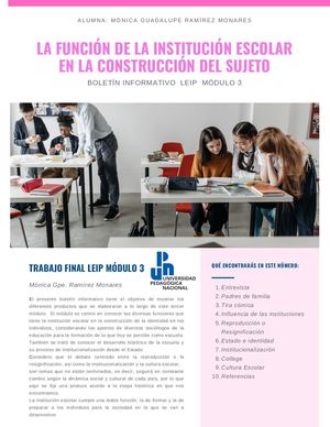 Boletin Informativo Monica Ramirez Modulo 3 Leip