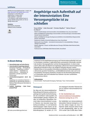 06 Angehörige Nach Aufenthalt Auf Der Intensivstation Eine Versorgungslücke Ist Zu Schließen