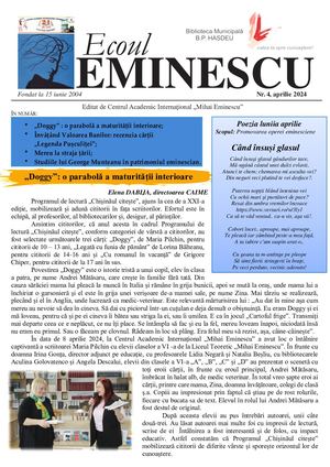 Ecoul Eminescu, aprilie 2024