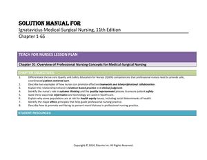 Solution Manual for Ignatavicius Medical-Surgical Nursing, 11th Edition Chapter 1-65 Complete Solution for 2024