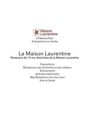 Maison Laurentine Récapitulatif