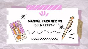 Manual Para Ser Un Buen Lector