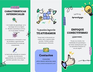 Folleto Tríptico De Servicio De Marketing Agencia Creativa Ilustrado Doodle Multicolor