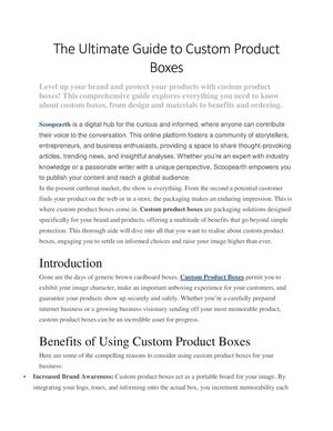 The Ultimate Guide To Custom Product Boxes