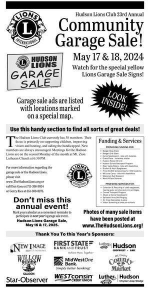 2024 Hudson Lions Garage Sale