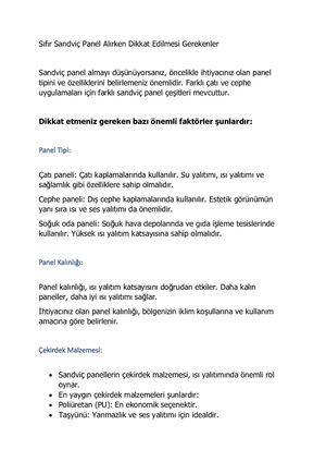 Sıfır Sandviç Panel Nedir