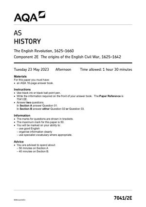 Calaméo - 2023 AQA AS HISTORY PAPER 2E QUESTION PAPER (7041/2E: The ...