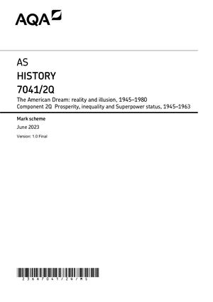 Calaméo - 2023 AQA AS HISTORY PAPER 2Q MARK SCHEME (7041/2Q: The ...